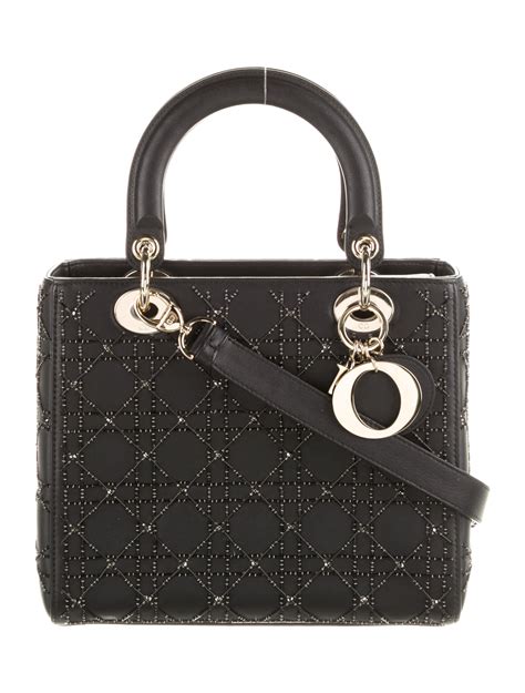 dior black quilted bag|medium lady dior bag price.